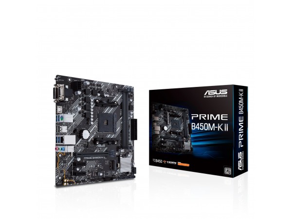 Asus PRIME B450M-K II Motherboard CPU AM4 AMD Ryzen DDR4 DVI VGA HDMI USB3.2 Gen